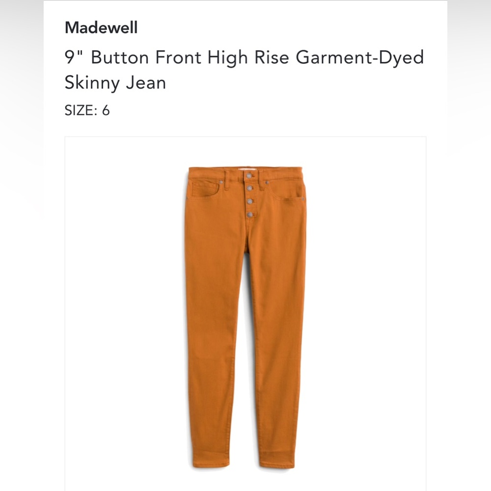 Madewell size 6 high rise skinny jeans